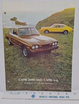 1974 Mercury Capri 2000 & Capri V-6 Sales Brochure LINCOLN-MERCURY FORD • $5.99