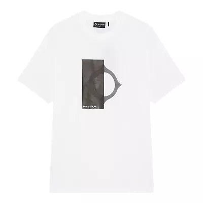 Ma.strum Block Print Logo Tee Optic White Size Medium • £30