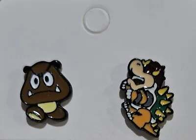 Super Mario Bros Goomba & Bowser  Enamel Stud Earrings. Unisex Earrings.  • $12.99