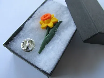 Handmade Yellow Spring Daffodil Brooch Pin  Gift Boxed  Marie Curie Charity  A • £4.75