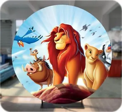 Personalize Round Lion King Backdrop Boys Birthday Party Background Prop Decor • $36.89