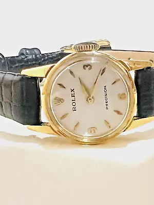 Vintage Rolex Precision 18K Solid Gold Lady’s Watch Ref: 8648 • $2000