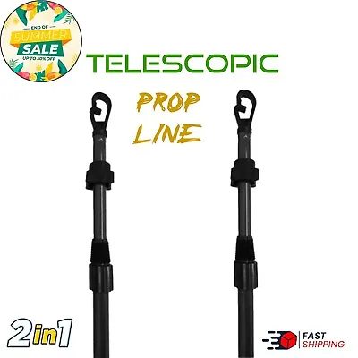 2.4m Washing Line Prop Heavy Duty Telescopic Clothes Support Extendable Pole 2pk • £11.50