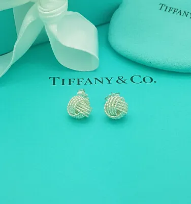$273.64 • Buy Authentic Tiffany & Co. Knot Sterling Silver Classic Stud Earrings, RRP £330