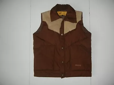 Vtg 70s CAMEL Brown Warm NORTHERN GOOSE-DOWN WINTER VEST Ski Jacket Coat Men's L • $64.99