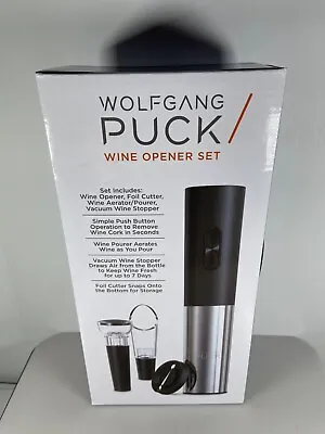 Wolfgang Puck Wine Opener Set New In Box Push Button/Wine Stopper/Foil Cutter • $9.99