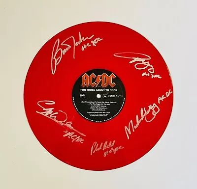 AC/DC For Those About To Rock Autographed Red Vinyl Record Limited Edition • £70