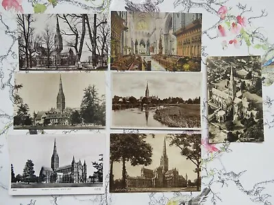 7 Vintage C1950s Salisbury Cathedral Photo Postcards • £2.99