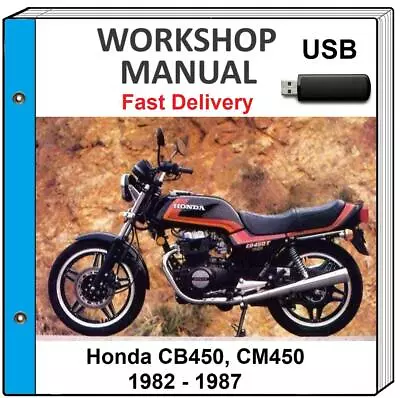 Honda Cb450 Cm450 1982 1983 1984 1985 1986 1987 Service Repair Shop Manual Usb • $13.99