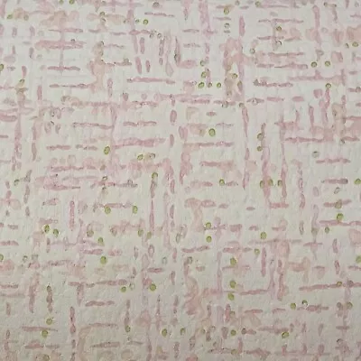 Vtg 40s 50s Wallpaper Pink Flecked NOS 3 Rolls 210 Total Sq. Ft. Washable MCM • $70