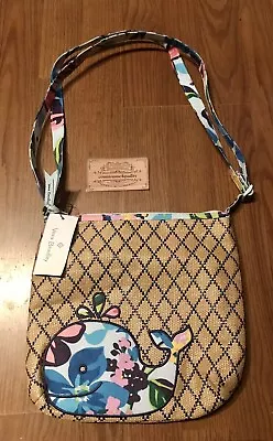 Vera Bradley Marian Floral Beach Crossbody Floral Whale Purse Tote Bag • $36