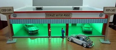 NEW-Finished Custom Made Model SHOWROOM/GARAGE  1/24-25 Diorama • $199