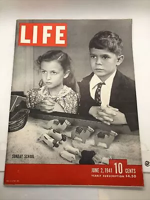 VTG Life Magazine June 2 1941 - Photographed Students Of Sunday School • $27