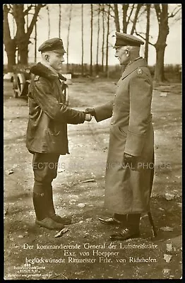 MANFRED VON RICHTHOFEN + VON HOEPPNER WWI GERMAN SANKE #509 Photo RPPC Postcard • $99.99