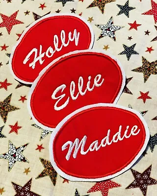 £4 • Buy Personalised Embroidered Name Patch Bag Stocking Label Tag Badge ANY NAME!