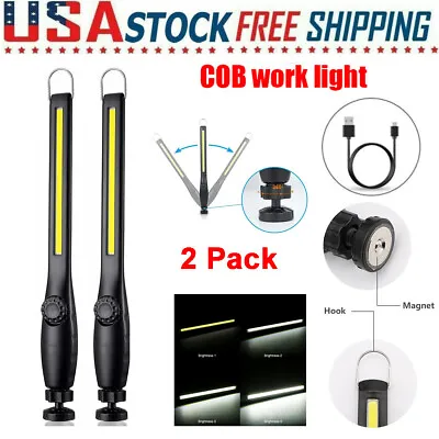 2x COB LED Work Light Car Garage Mechanic Flashlight Lamp Bar Torch Rechargeable • $15.28