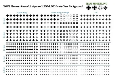 1:300-1:600 WW2 German Aircraft & Diorama Insignia Decals - Balkan/Swastika • £7