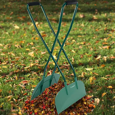 Long Handled Leaf Collecting Rake Grabs Garden Leaves Tidy Collector Grabber • £16.85