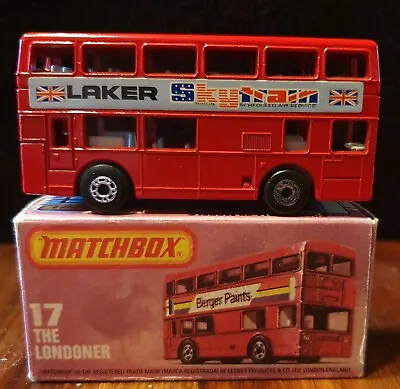 Matchbox 17 The Londoner Laker Skytrain - Matchbox Lesney 1979 Box (Bus Is 1981) • £6.95