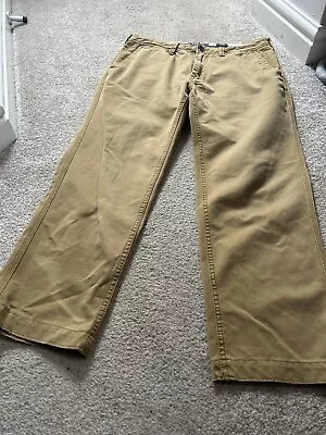 FatFace Chinos Trousers Mens Size 36S Camel Beige Classic Fit Cotton • £16