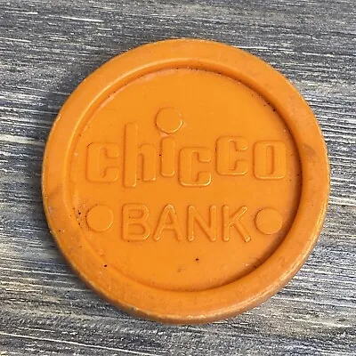 Vintage Chicco Bank Plastic Orange Play Money 10¢ Coin 1” • $12.50