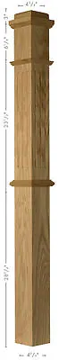 F-4375 Red Oak Fluted Box Newel Post • $261.58