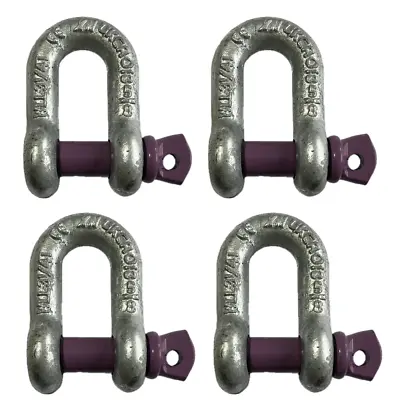 4x Lifting Shackle WLL 3.25 Ton Galvanised Screw Pin Tested Alloy Dee Shackles • £19.99