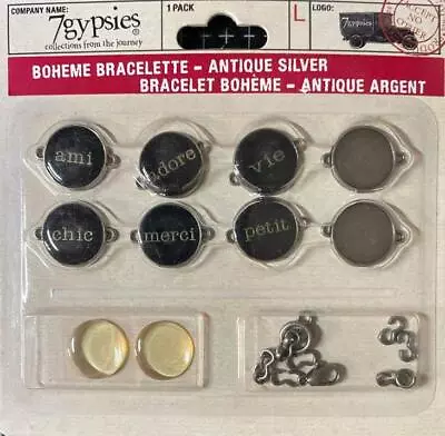 New 7gypsies MIXED MEDIA Make A Bracelet BOHEME BRACELETTE ANTIQUE SILVER • $3.99