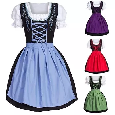 £34.99 • Buy Women Dress Dirndl German Oktoberfest Bavarian Beer Wench Costume Fancy Prop