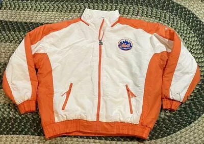 New York Mets Vintage 90s Logo Athletic Puffer Coat MLB Baseball Jacket Mens 2XL • $96