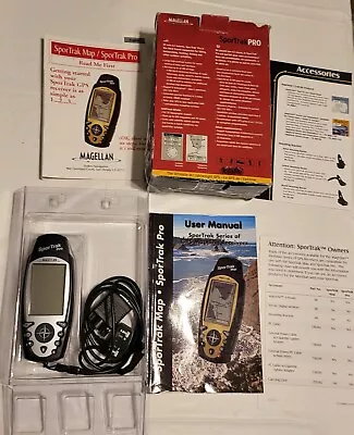 Magellan SporTrak Map Handheld GPS Reciever Manuals & Cable RS 20-1611 • $35.49