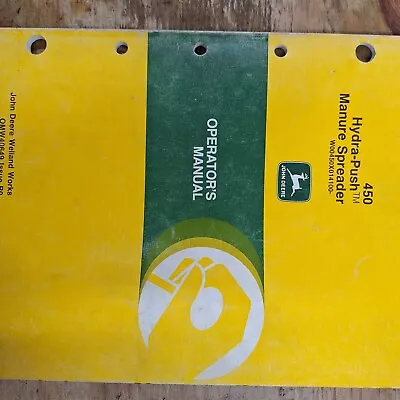 John Deere Owners  Manual Hydra-Push Manure Spreader OMW40649 • $10