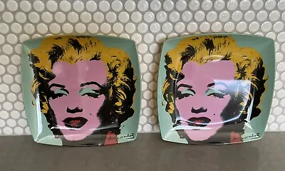 Marilyn Monroe Andy Warhol Foundation 2006 2 Plate Set Green And Pink • $29