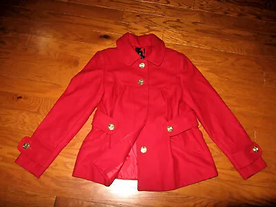 $99 • Buy 4 6 S ❤️ Via Victoria's Secret ❤️ Jacket Wool 60% Red Coat ❤️short Outer Casual