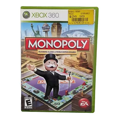 🎩 Monopoly - Xbox 360- Classic & World Ed Complete Tested CLEAN! Manual Case • $7.99