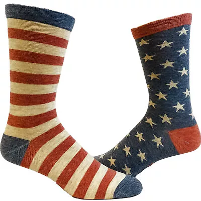 Men's Stars And Stripes Socks Festive 4th Of July Independence Day Patriot • $5