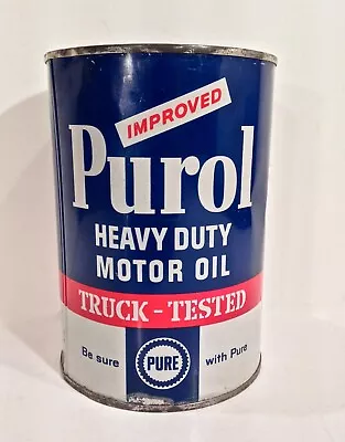 Vintage Pure Oil Purol One 1 Quart Metal Advertising Oil Can Sign Nice Can A • $60