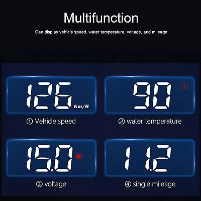 OBD2 HUD Head Up Display Windshield Projector MultiFunction Gauge Alarm Fatigue • $35.11