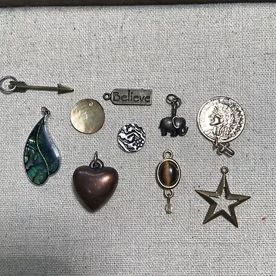 Pendants Charms Jewelry Making Vintage Modern Lot  10 Boho Star Arrow Elephant • $10.99