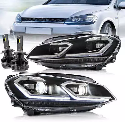 VLAND LED Headlights For VW Volkswagen GOLF MK7.5 2017-2020 + LED Bulbs • $469.99