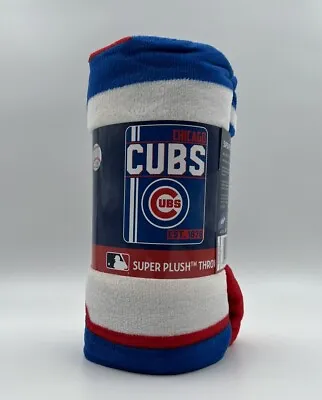 Chicago CUBS MLB Throw Blanket Super Plush  46 X60  Royal Blue Wrigley Field • $15