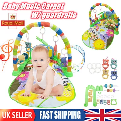 Baby Gym Play Mat Fitness Music Fun Lay Activity Toys Playmat W/guardrails Piano • £19.39