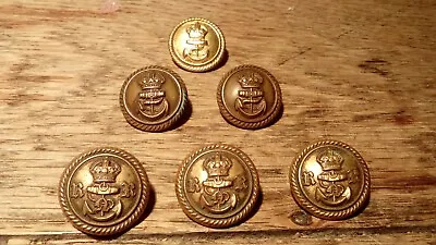 Six Naval Buttons. 5 Brass And 1 Staybrite • £15