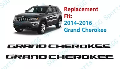 2pc Set Jeep Grand Cherokee Side Door Gloss Black Replacement Emblem Mopar 14-16 • $39.90