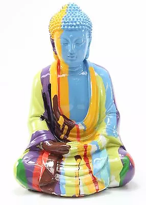 Feng Shui 10  Colorful Rainbow Meditating Buddha Figurine Statues Home Decor • $40.99
