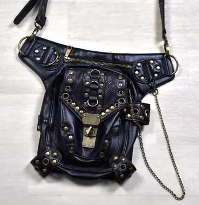 Gothic Steel Moster Crossbody Bag Purse Belt Waist Bag Biker Steampunk Goth • $33.66
