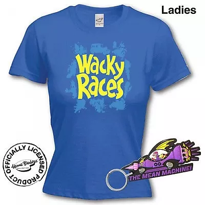 Hanna Barbera Official Wacky Races Skinny Fit New  T-Shirt Var Sizes & Keyring • £7.99