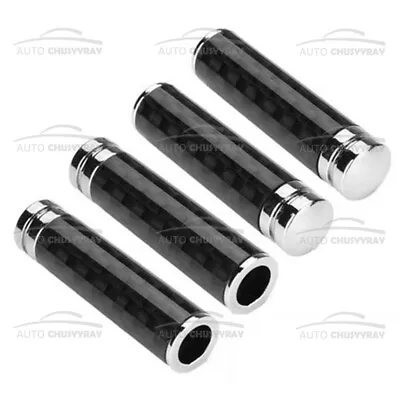 4*Universal Car Door Lock Knob Pins Carbon Fiber Auto Interior Cover Pull Sticks • $12.98