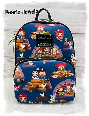 Loungefly Disney Parks Pirates Of The Caribbean Chibi AOP Mini Backpack NWT • $99.95
