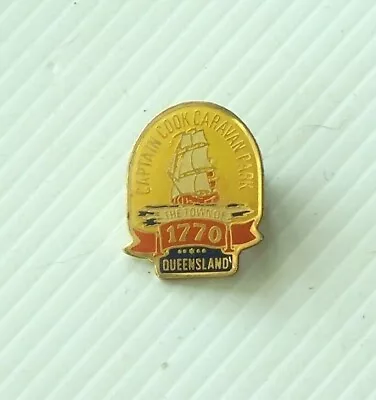 Vintage Captain Cook Caravan Park Adventure Bay Tas Souvenir Lapel Coat Hat Pin • $17